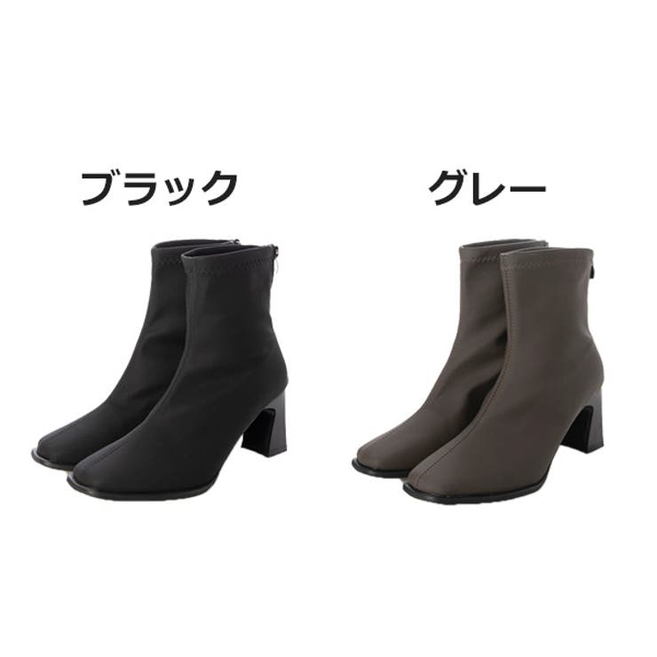 チャンキーヒールショートブーツのカラーバリエーション