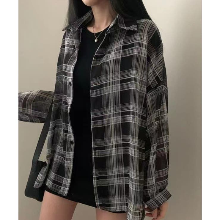 チェック柄ルーズシアーシャツ | STYLEBLOCK | 詳細画像17 