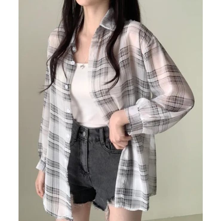 チェック柄ルーズシアーシャツ | STYLEBLOCK | 詳細画像8 