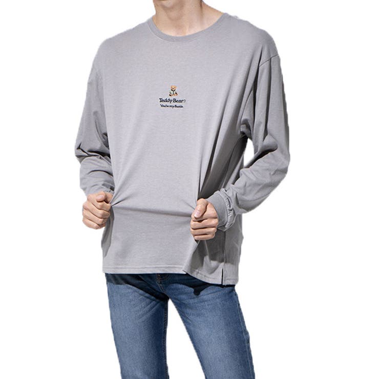 グレー | カットソー ロンT Tシャツ | Style Block MEN