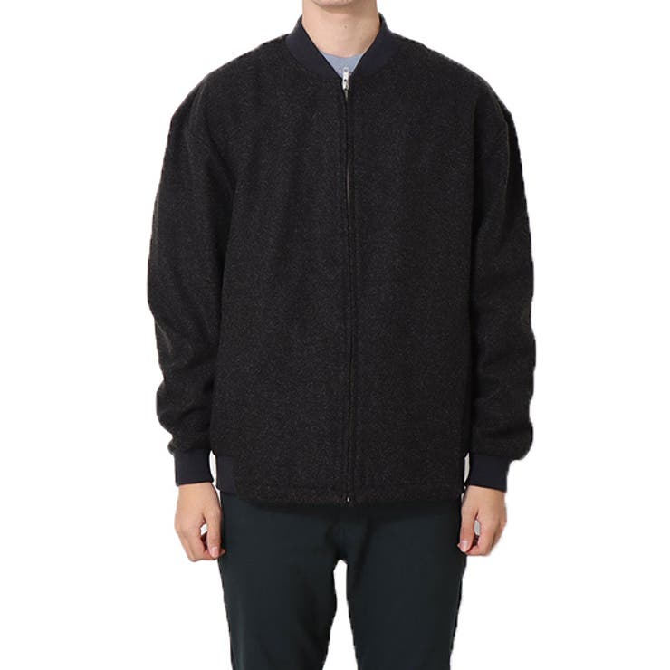 チャコール | MA1 ブルゾン ノーカラー | Style Block MEN