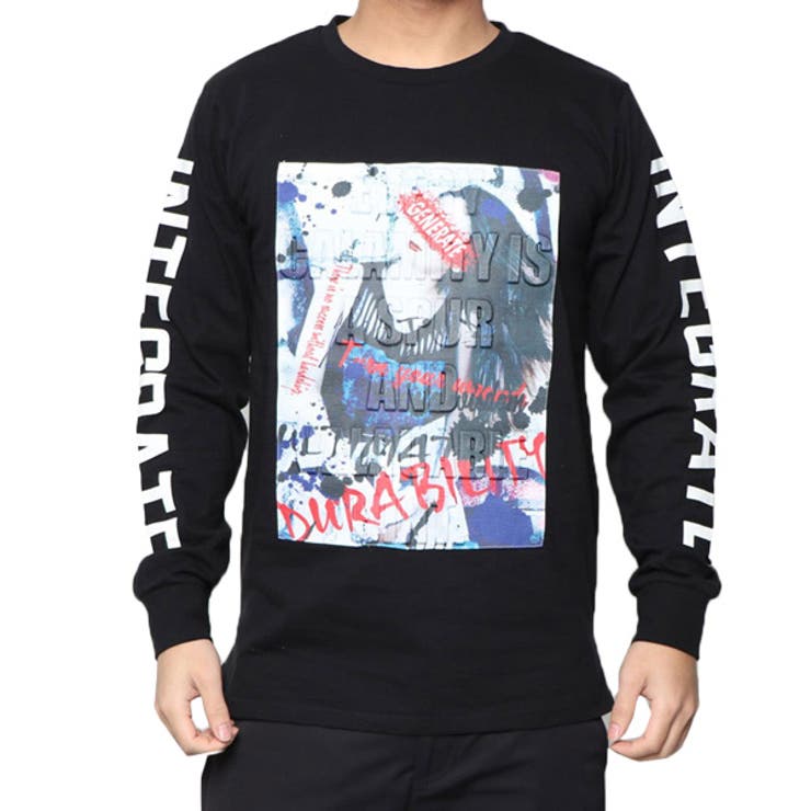 ブラックB | ロンT 長袖Tシャツ カットソー | Style Block MEN