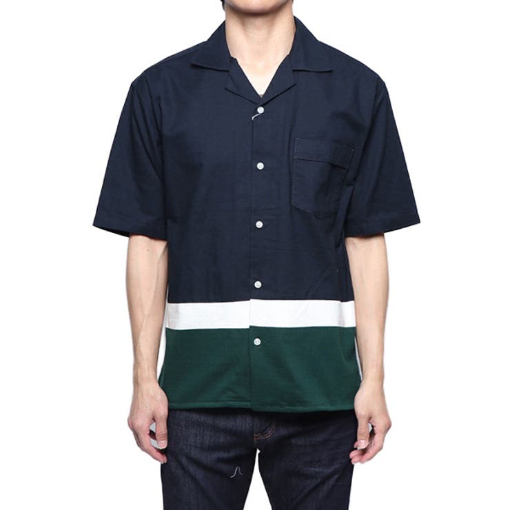 ネイビー | シャツ 開襟シャツ オープンカラー | Style Block MEN