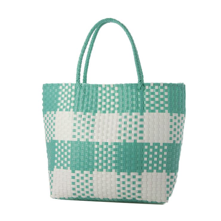 メルカドバッグ かごバッグ ブルー ファミリア カゴバッグ ブルー