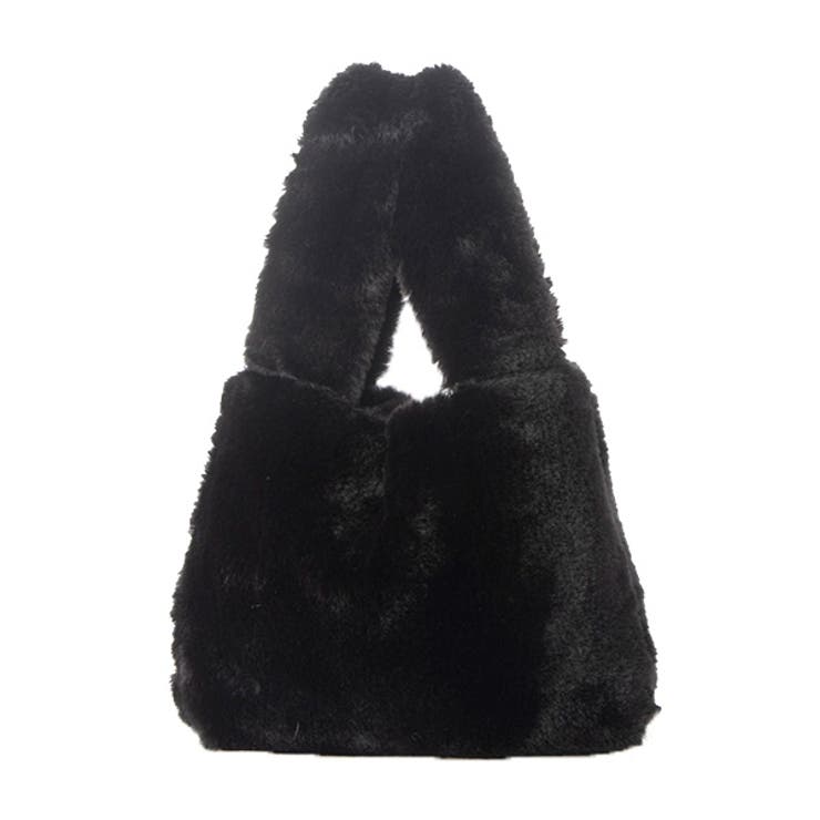 ブラック | トートバッグ マルシェバッグ ファー | STYLEBLOCK