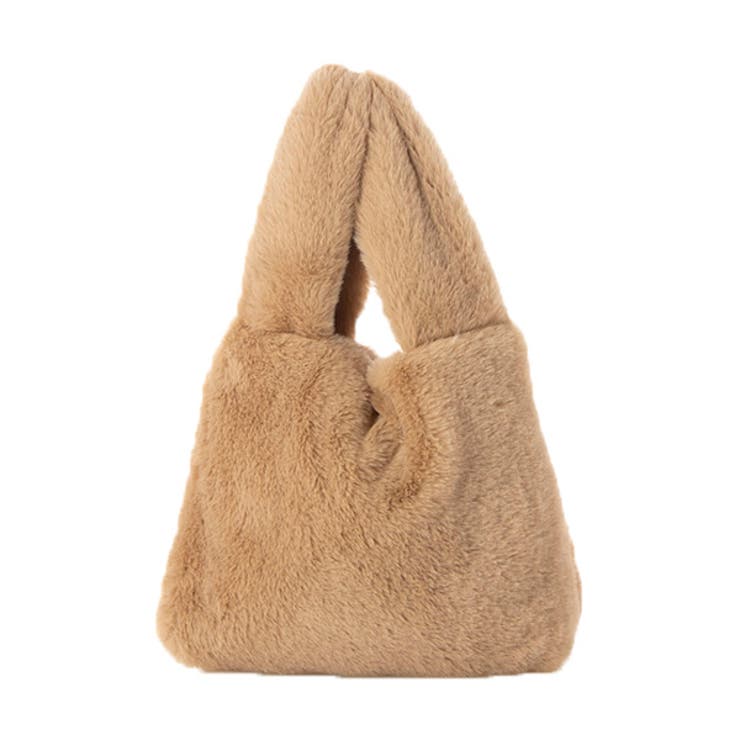 カーキ | トートバッグ マルシェバッグ ファー | STYLEBLOCK