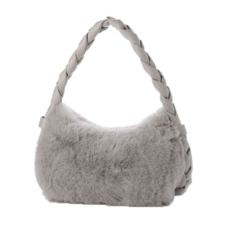 グレー | ショルダーバッグ ハンドバッグ ファー | STYLEBLOCK