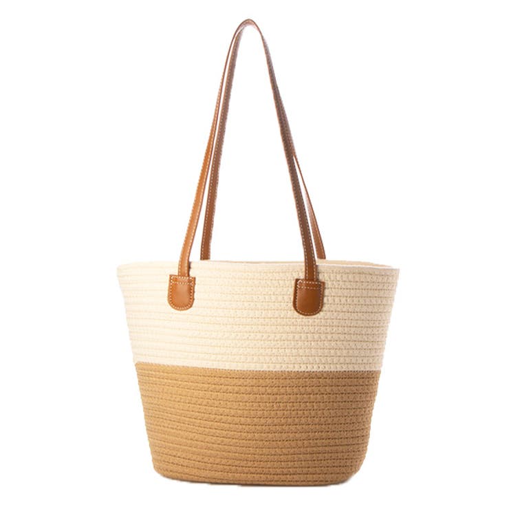 コーヒー×ベージュ | トートバッグ かごバッグ ストロー | STYLEBLOCK