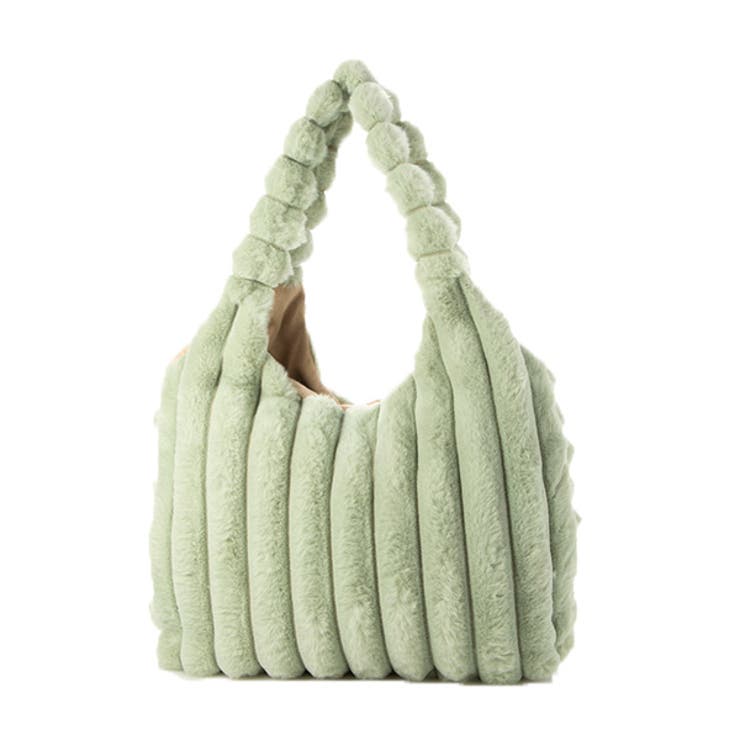 グリーン | トートバッグ キルティング ファー | STYLEBLOCK