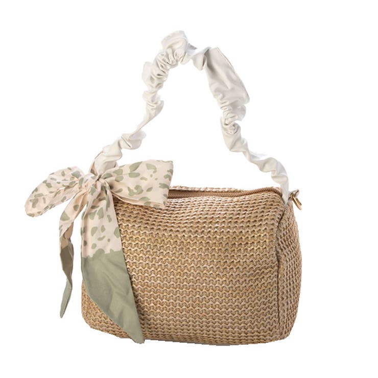 カーキ | ショルダーバッグ ハンドバッグ ストロー | STYLEBLOCK