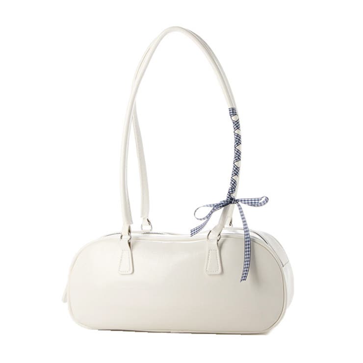 ホワイト | ショルダーバッグ レザー調 リボン付き | STYLEBLOCK