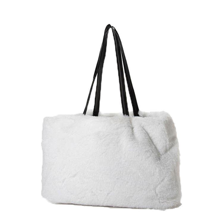 ホワイト | トートバッグ 大きめ ファー | STYLEBLOCK