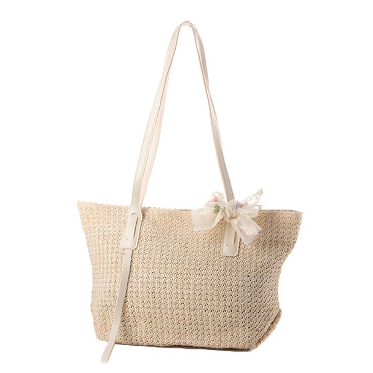 ホワイト | かごバッグ ストローバッグ ショルダーバッグ | STYLEBLOCK