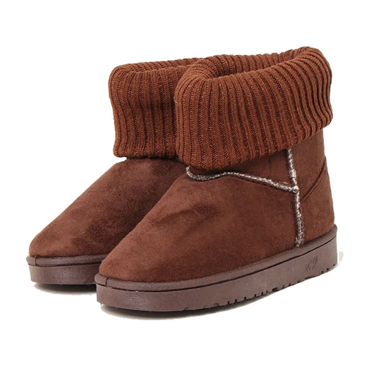 ブラウン | ムートンブーツ ショートブーツ ニット | STYLEBLOCK