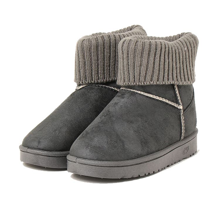 グレー | ムートンブーツ ショートブーツ ニット | STYLEBLOCK