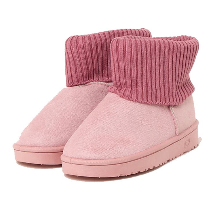 ピンク | ムートンブーツ ショートブーツ ニット | STYLEBLOCK