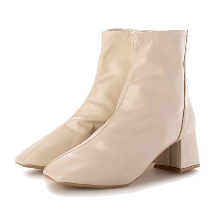 ベージュ | ショートブーツ ブーツ 太ヒール | STYLEBLOCK