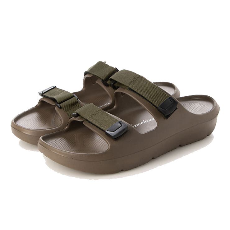 カーキ | ダブルベルトサンダル 厚底 コンフォートサンダル | Style Block MEN