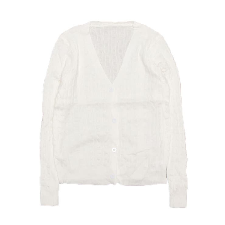 ホワイト | ニットカーディガン カーディガン Vネック | STYLEBLOCK
