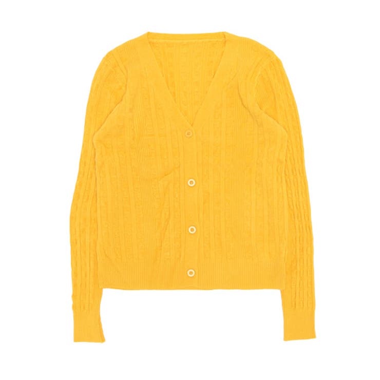 イエロー | ニットカーディガン カーディガン Vネック | STYLEBLOCK