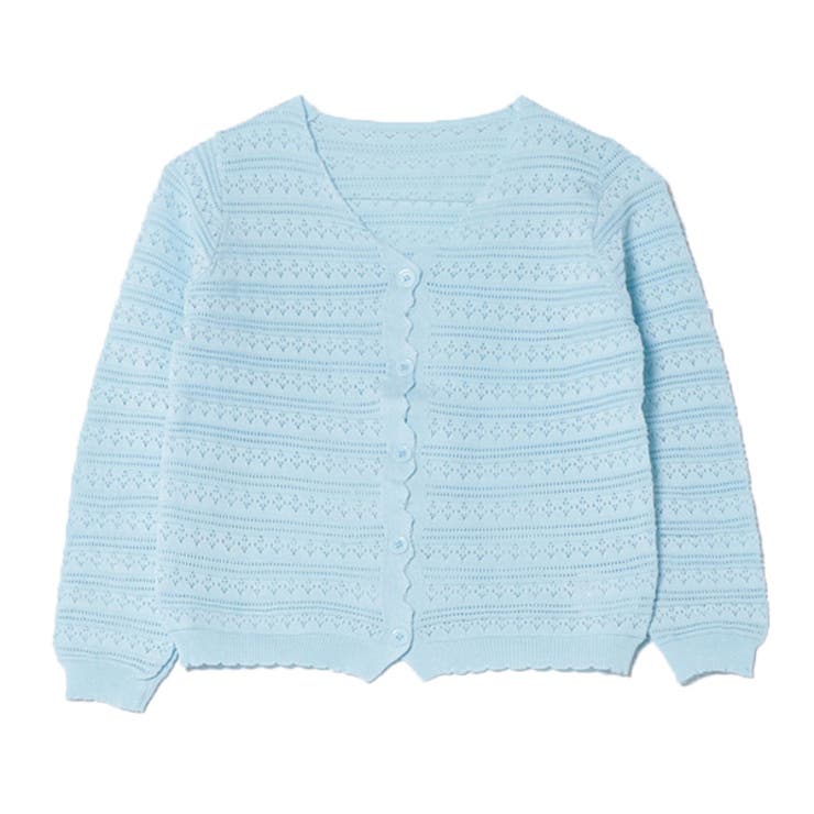 ブルー | ニットカーディガン カーディガン 透かし編み | STYLEBLOCK
