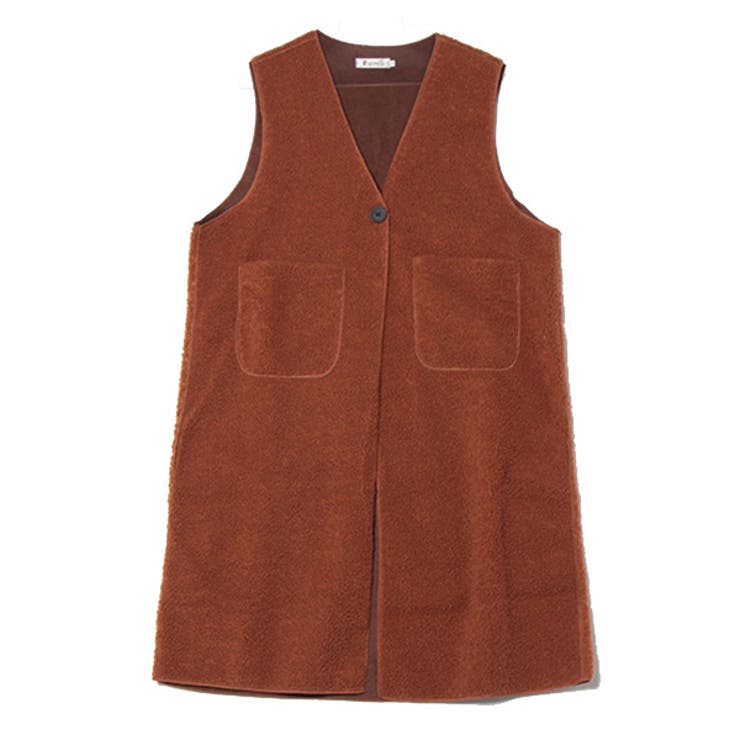 ブラウン | ベスト ボアベスト ノーカラー | STYLEBLOCK