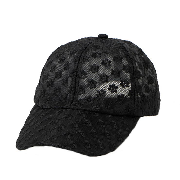 ブラック | キャップ 花柄 シースルー メッシュ 帽子 レディース ブラック ホワイト | STYLEBLOCK