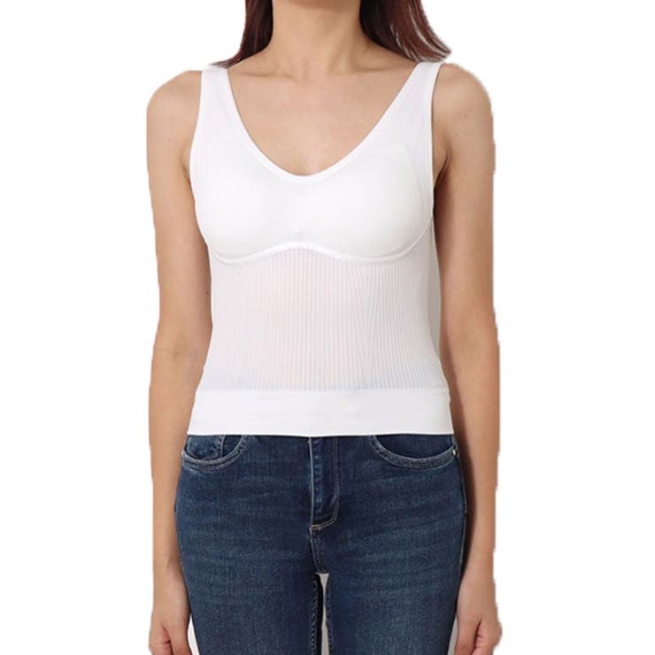 ホワイト | インナー タンクトップ パッド付き | STYLEBLOCK