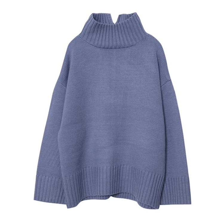 アッシュブルー | ニット セーター タートルネック | STYLEBLOCK