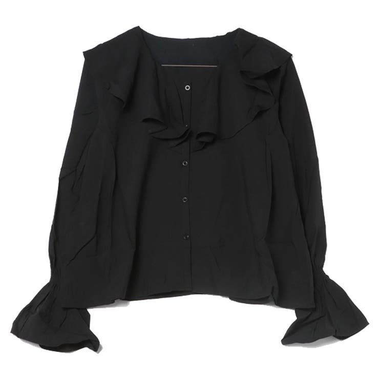 ブラック | シャツ ブラウス フリルカラー | STYLEBLOCK