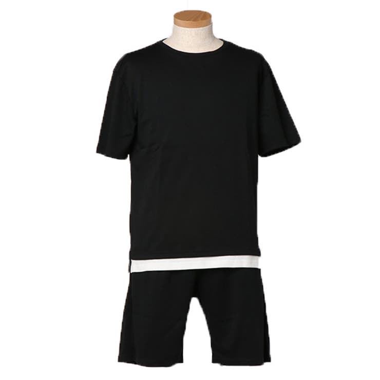 On Movement-T M ブラック Tシャツ・ショートパンツS セット Tシャツ ショートパンツ セットアップ[品番：XV000015116