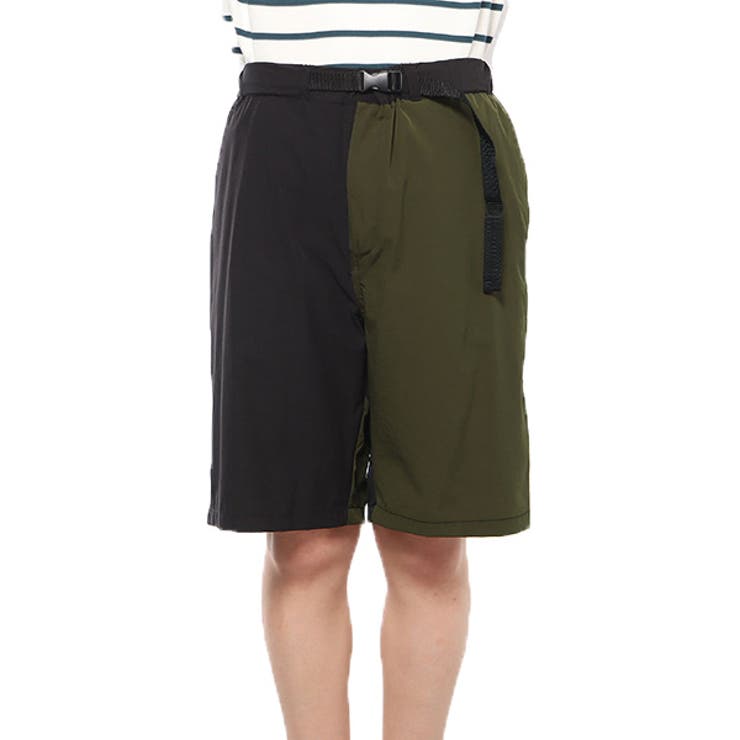 ブラック×オリーブ | ショートパンツ ハーフパンツ ストレッチ | Style Block MEN