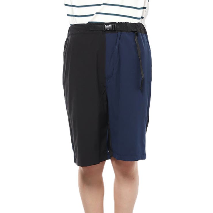 ブラック×ネイビー | ショートパンツ ハーフパンツ ストレッチ | Style Block MEN