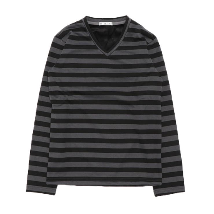 チャコール×ブラック | ロンT トレーナー 裏起毛 | Style Block MEN