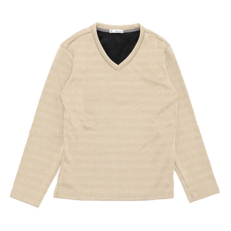 MIXベージュ×ブラック | ロンT ニット 長袖 | Style Block MEN