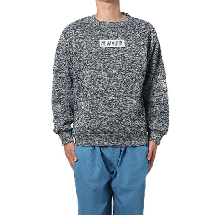 NEWYORK杢チャコール | トレーナー ニットフリース ロゴ | Style Block MEN
