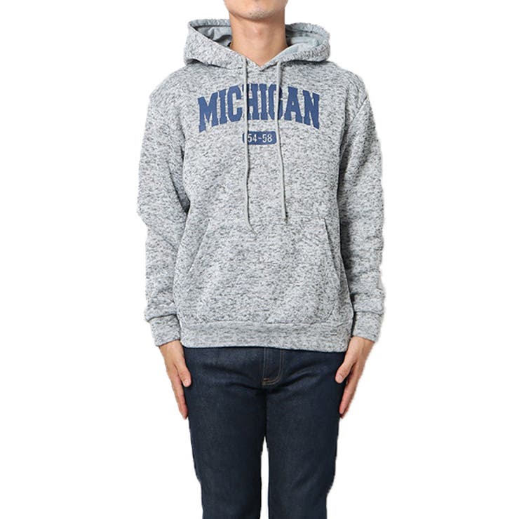 MICHIGAN杢グレー | パーカー プルパーカー ニットフリース | Style Block MEN