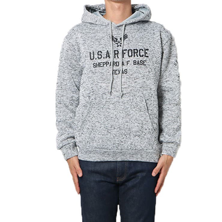 USAIRFORCE杢グレー | パーカー プルパーカー ニットフリース | Style Block MEN