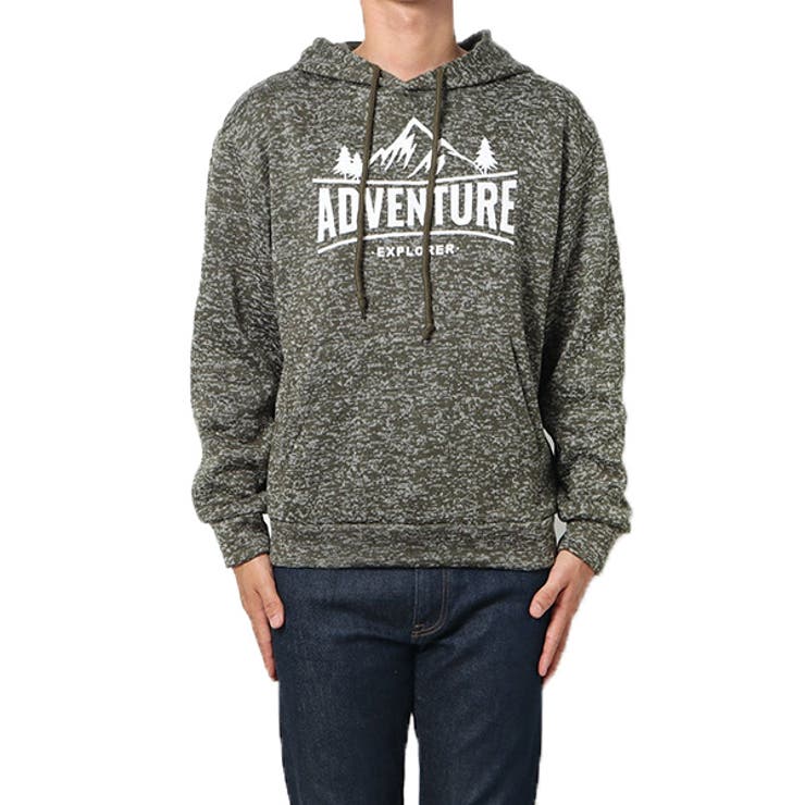 ADVENTURE杢カーキ | パーカー プルパーカー ニットフリース | Style Block MEN