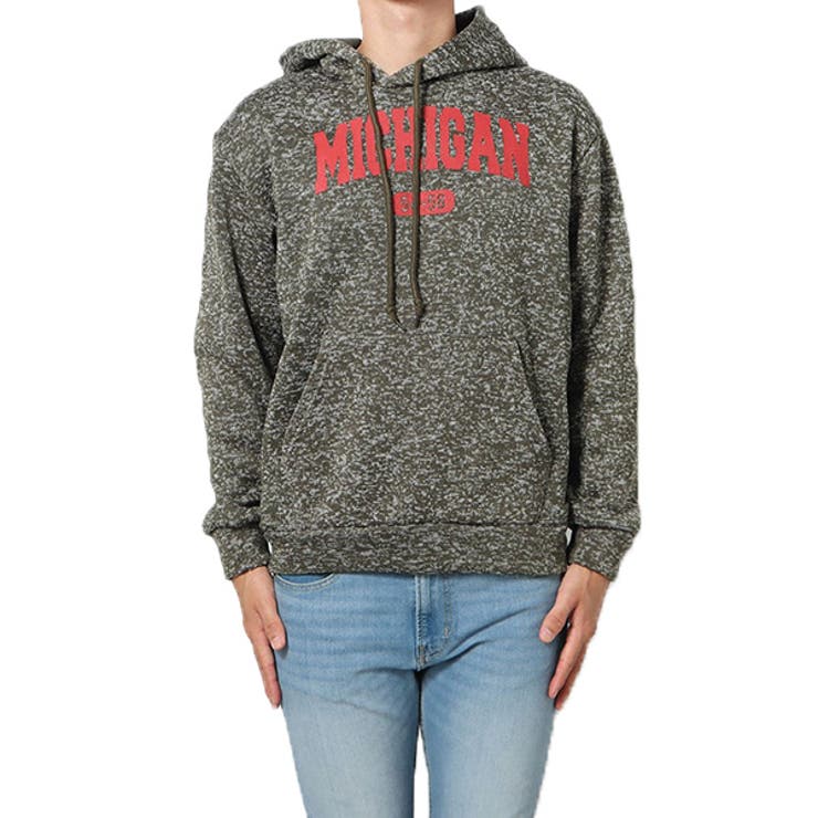 MICHIGAN杢カーキ | パーカー プルパーカー ニットフリース | Style Block MEN