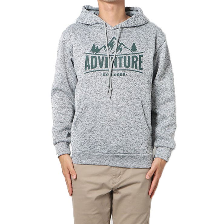 ADVENTURE杢グレー | パーカー プルパーカー ニットフリース | Style Block MEN