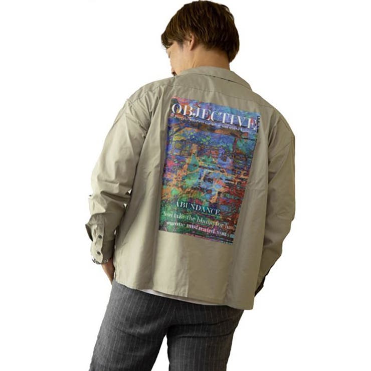 ベージュ | シャツ 開襟シャツ 長袖 | Style Block MEN