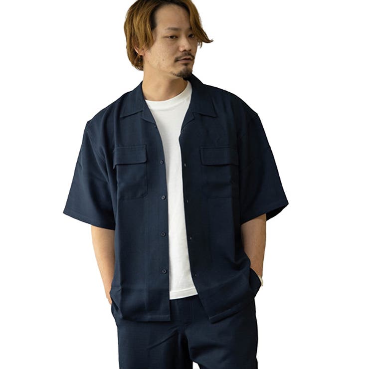 ネイビー | シャツ 半袖 5分袖 | Style Block MEN