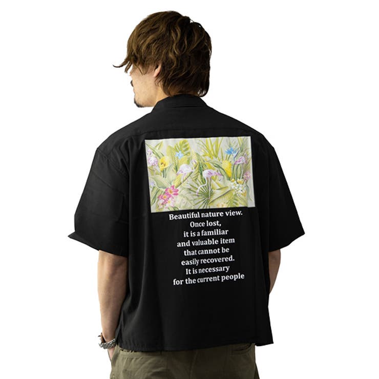 ブラック | シャツ 半袖 オープンカラー | Style Block MEN