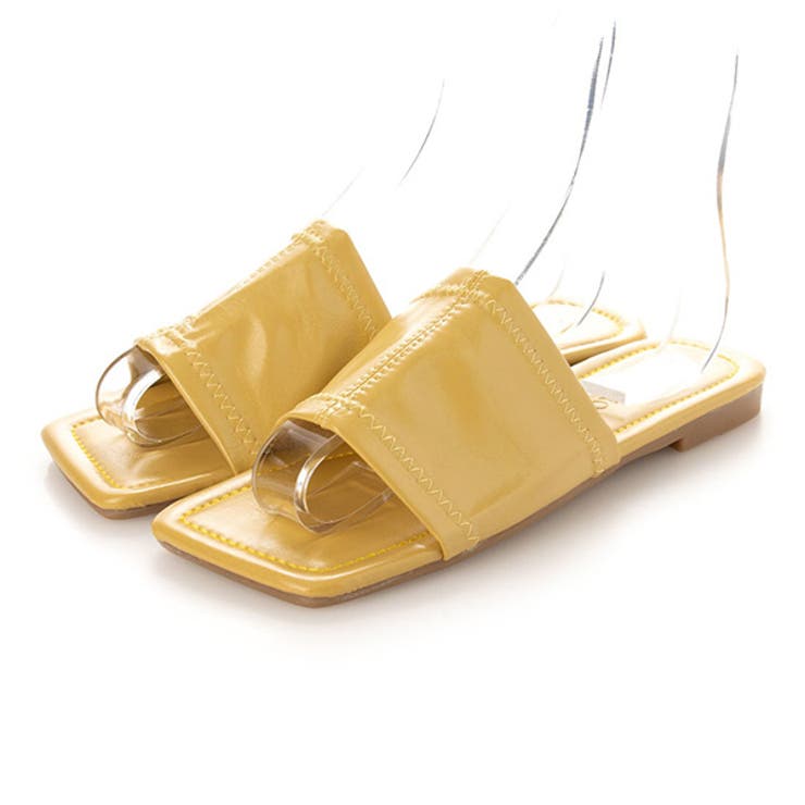 イエロー | フラットサンダル スクエアトゥ ぺたんこ | STYLEBLOCK