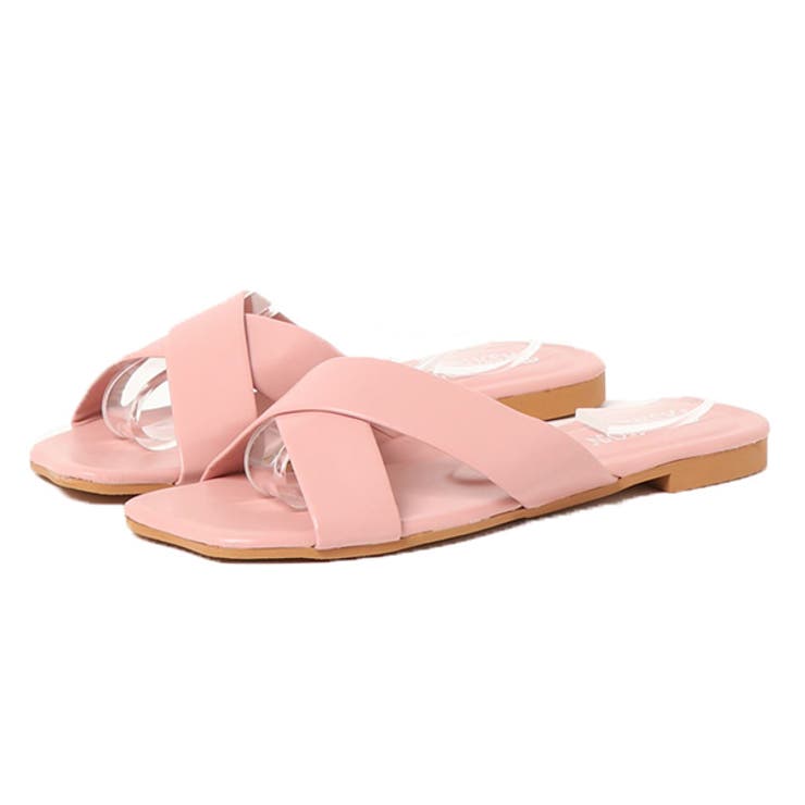 ピンク | フラットサンダル クロスベルト ぺたんこ | STYLEBLOCK