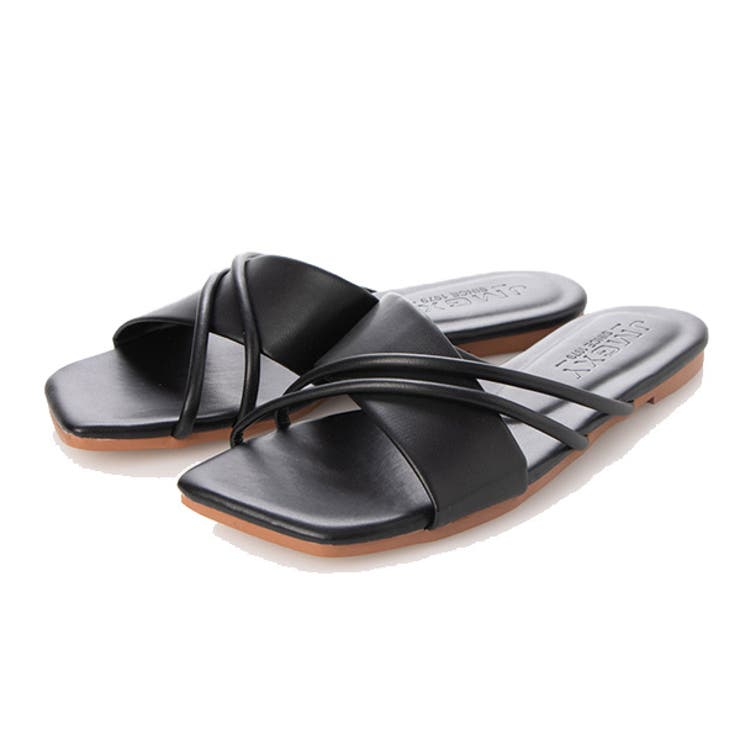 ブラック | フラットサンダル サンダル ぺたんこ | STYLEBLOCK