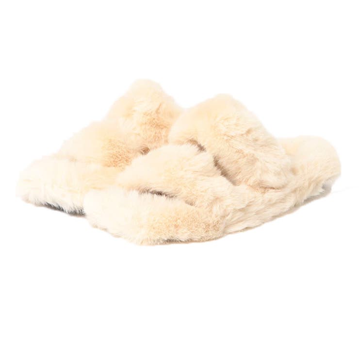 ベージュ | ファーサンダル スリッパサンダル フラット | STYLEBLOCK