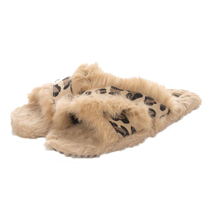 カーキ | ファーサンダル スリッパサンダル レオパード柄 | STYLEBLOCK