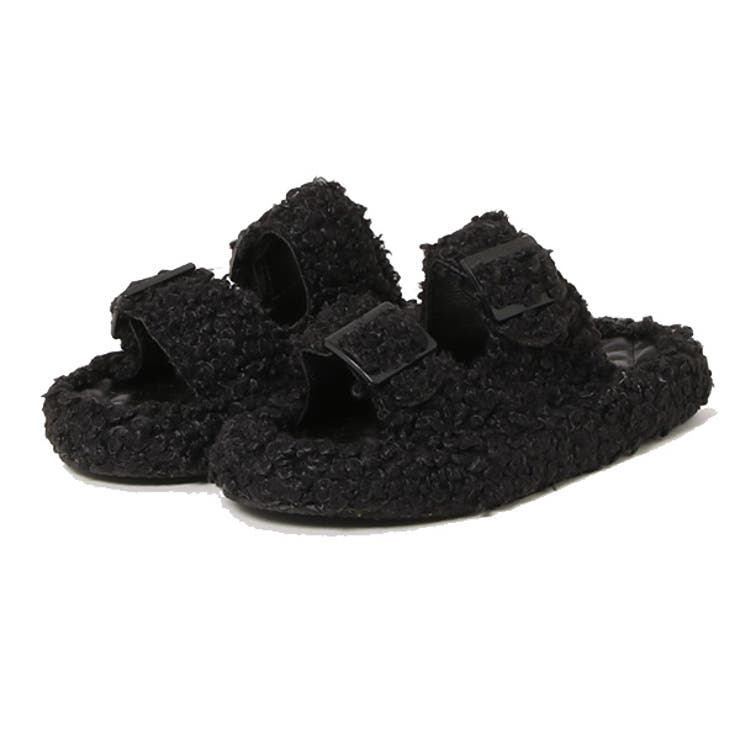 ブラック | ベルトサンダル コンフォートサンダル ボア | STYLEBLOCK